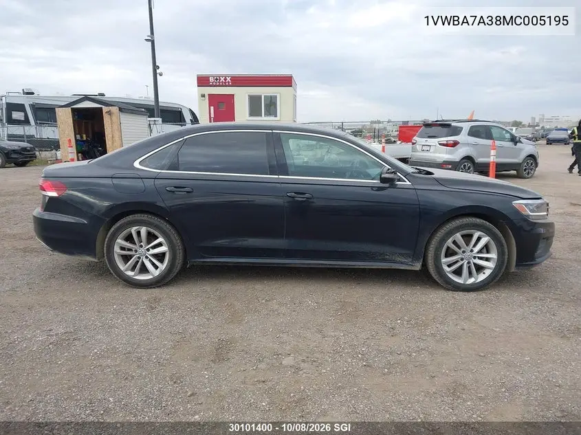 2021 VOLKSWAGEN PASSAT VIN 1VWBA7A38MC005195 — фото 13