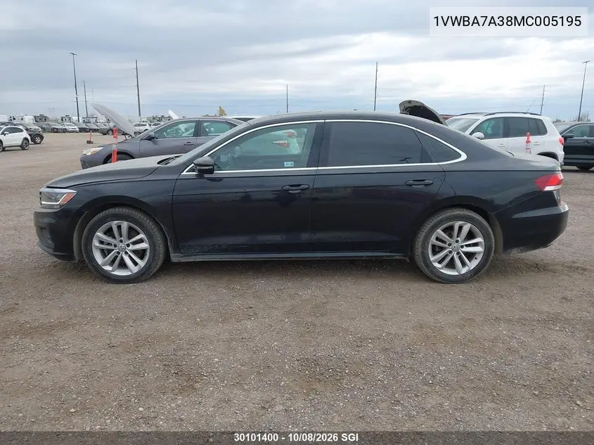 2021 VOLKSWAGEN PASSAT VIN 1VWBA7A38MC005195 — фото 14