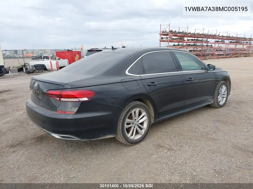 2021 VOLKSWAGEN PASSAT VIN 1VWBA7A38MC005195 — фото 4