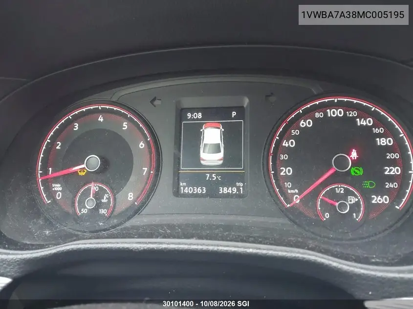 2021 VOLKSWAGEN PASSAT VIN 1VWBA7A38MC005195 — фото 7