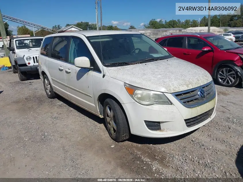 VOLKSWAGEN ROUTAN 2010, VIN 2V4RW3D14AR306092