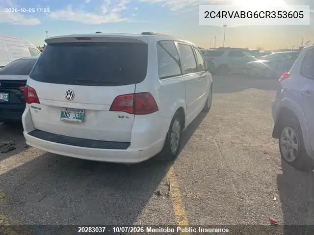 2012 VOLKSWAGEN ROUTAN VIN 2C4RVABG6CR353605 — фото 3