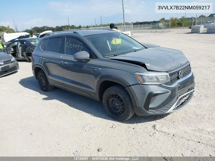 VOLKSWAGEN TAOS 2022, VIN 3VVLX7B22NM059217