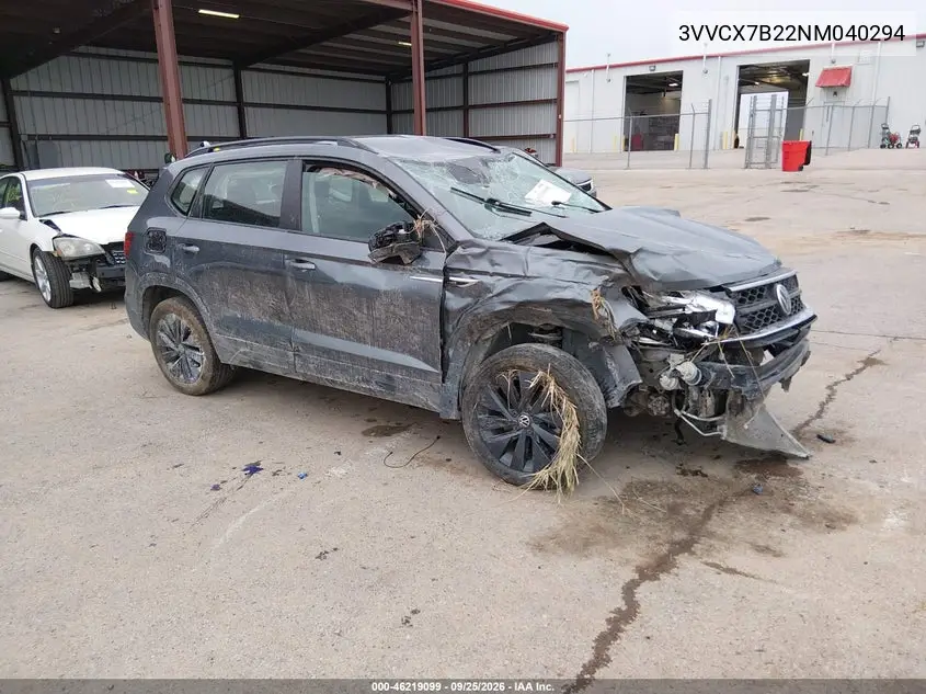 VOLKSWAGEN TAOS 2022, VIN 3VVCX7B22NM040294