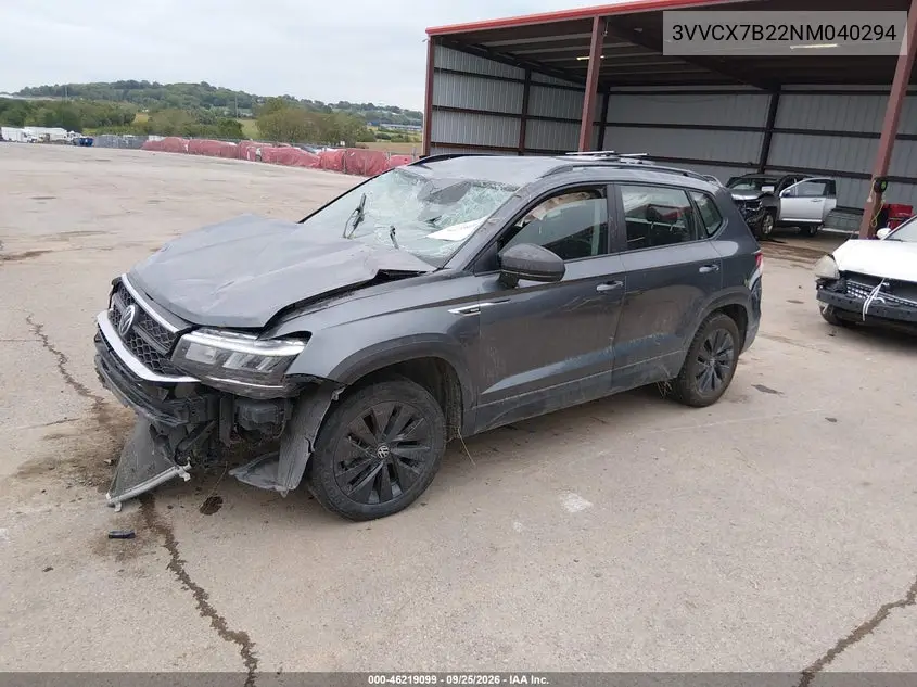 2022 VOLKSWAGEN TAOS VIN 3VVCX7B22NM040294 — фото 2