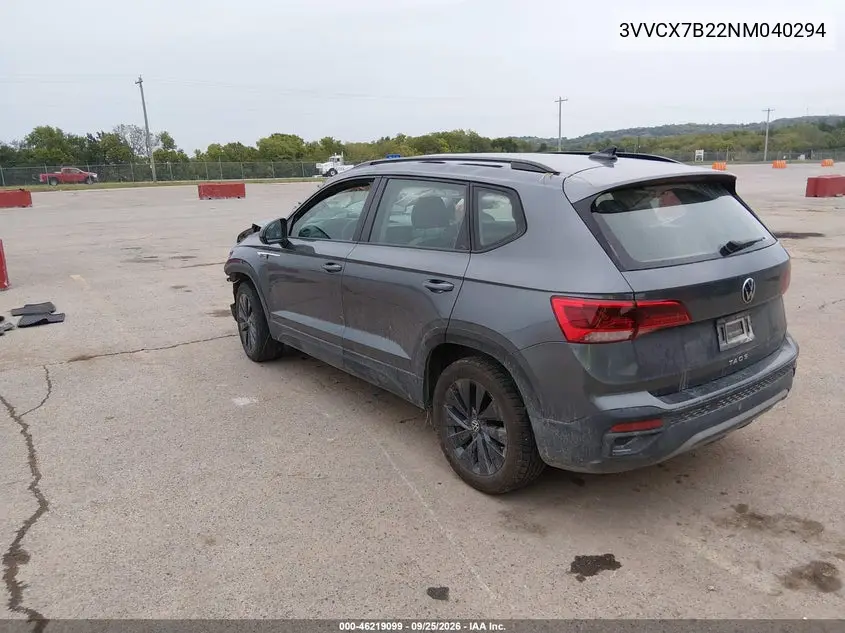 2022 VOLKSWAGEN TAOS VIN 3VVCX7B22NM040294 — фото 3