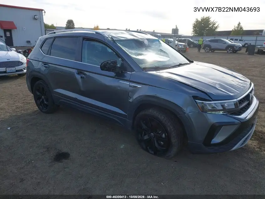 VOLKSWAGEN TAOS 2022, VIN 3VVWX7B22NM043693
