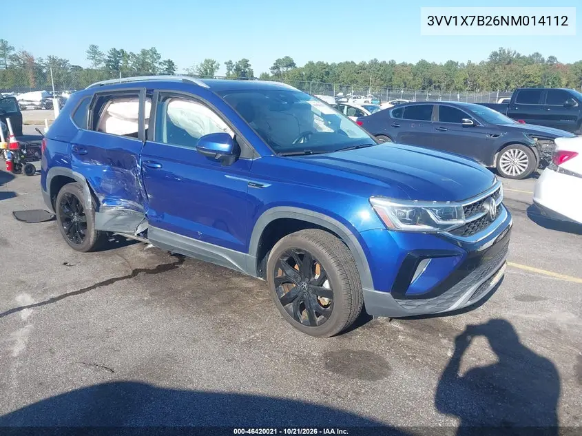 VOLKSWAGEN TAOS 2022, VIN 3VV1X7B26NM014112