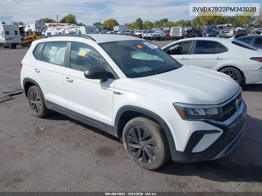 VOLKSWAGEN TAOS 2023, VIN 3VVDX7B22PM343020