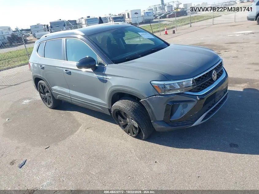 VOLKSWAGEN TAOS 2023, VIN 3VVVX7B22PM381741