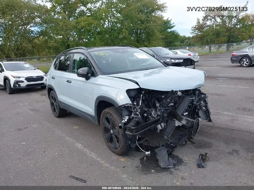 VOLKSWAGEN TAOS 2025, VIN 3VV2C7B29SM025133