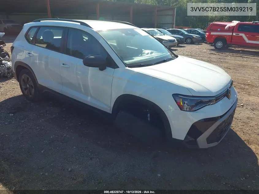 VOLKSWAGEN TAOS 2025, VIN 3VV5C7B25SM039219