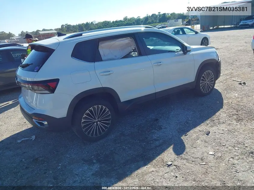 2025 VOLKSWAGEN TAOS VIN 3VVSC7B21SM035381 — фото 4