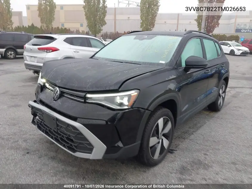 2026 VOLKSWAGEN TAOS VIN 3VV8C7B22TM026653 — фото 2