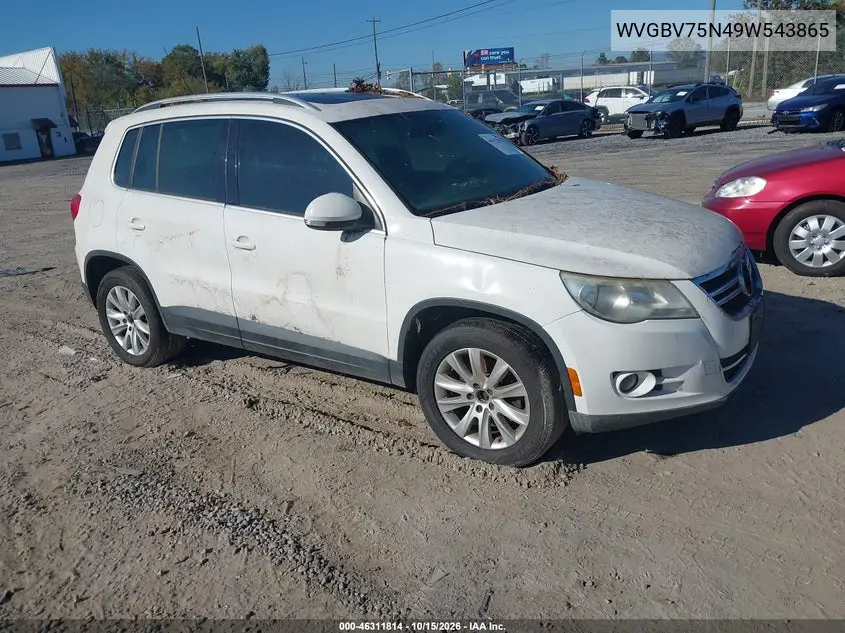 VOLKSWAGEN TIGUAN 2009, VIN WVGBV75N49W543865