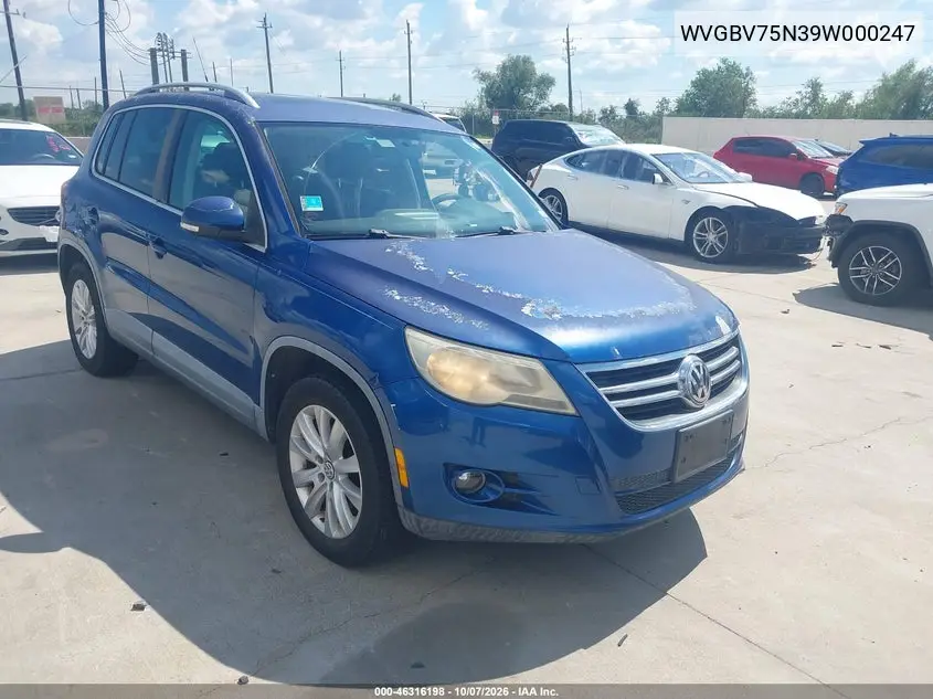 VOLKSWAGEN TIGUAN 2009, VIN WVGBV75N39W000247