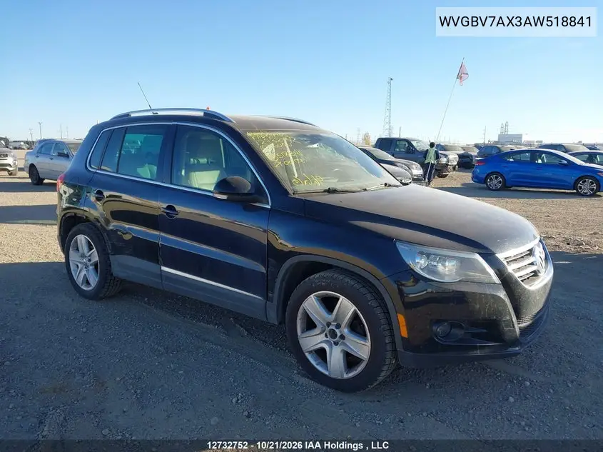 VOLKSWAGEN TIGUAN 2010, VIN WVGBV7AX3AW518841