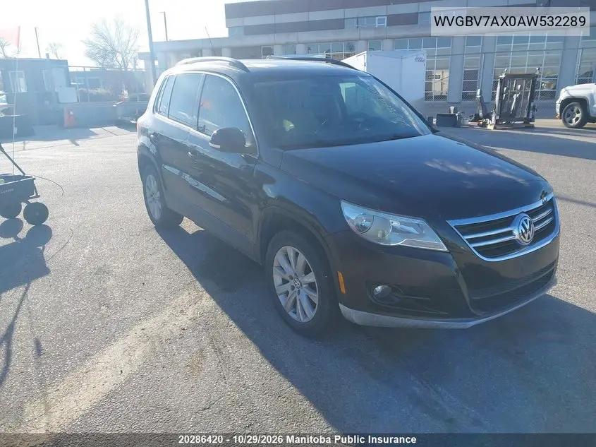VOLKSWAGEN TIGUAN 2010, VIN WVGBV7AX0AW532289