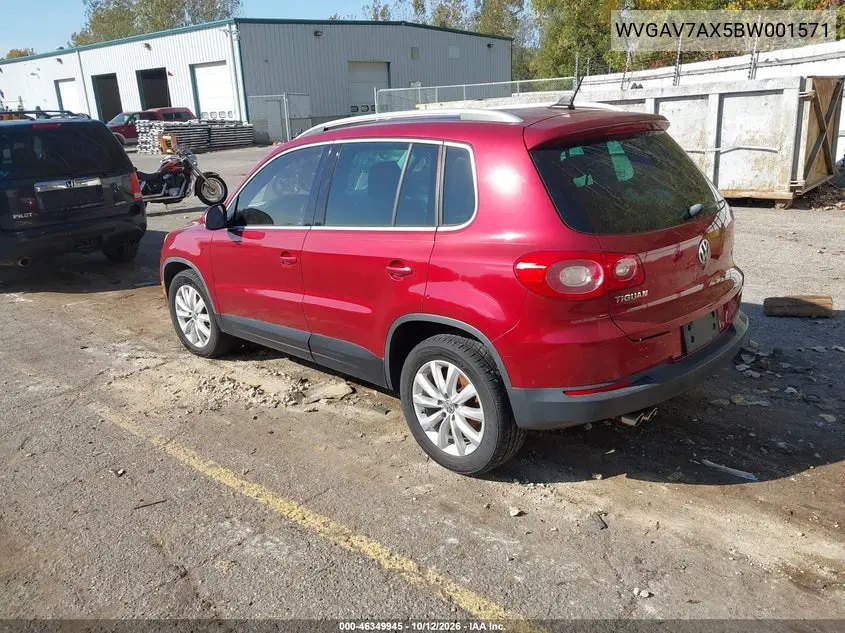 2011 VOLKSWAGEN TIGUAN VIN WVGAV7AX5BW001571 — фото 3