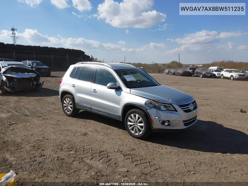 VOLKSWAGEN TIGUAN 2011, VIN WVGAV7AX8BW511235