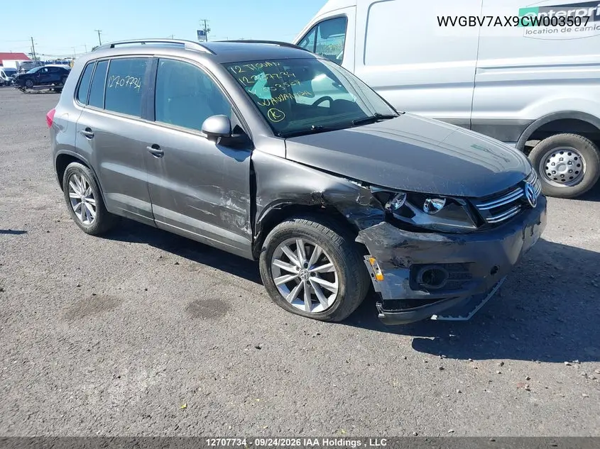 VOLKSWAGEN TIGUAN 2012, VIN WVGBV7AX9CW003507