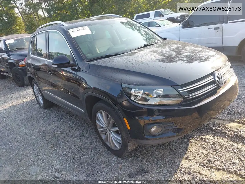 VOLKSWAGEN TIGUAN 2012, VIN WVGAV7AX8CW526173