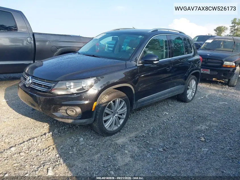 2012 VOLKSWAGEN TIGUAN VIN WVGAV7AX8CW526173 — фото 2