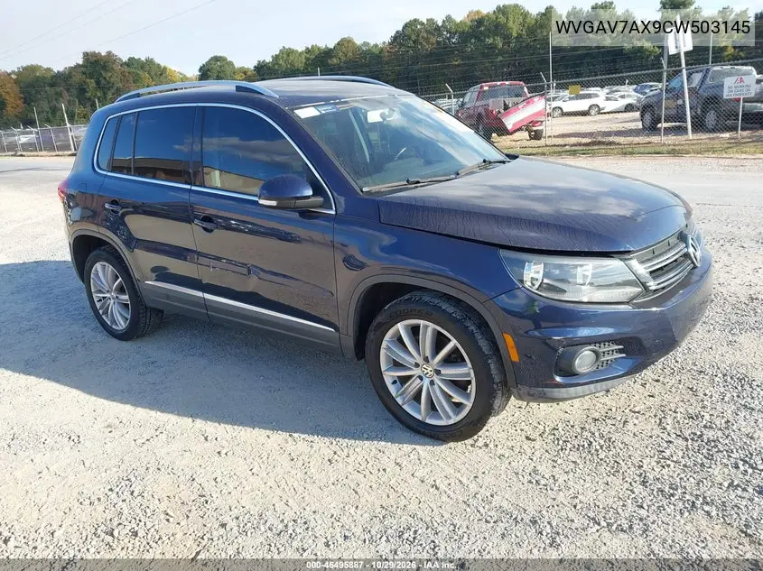 VOLKSWAGEN TIGUAN 2012, VIN WVGAV7AX9CW503145