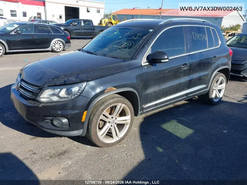2013 VOLKSWAGEN TIGUAN VIN WVGJV7AX3DW002463 — фото 2