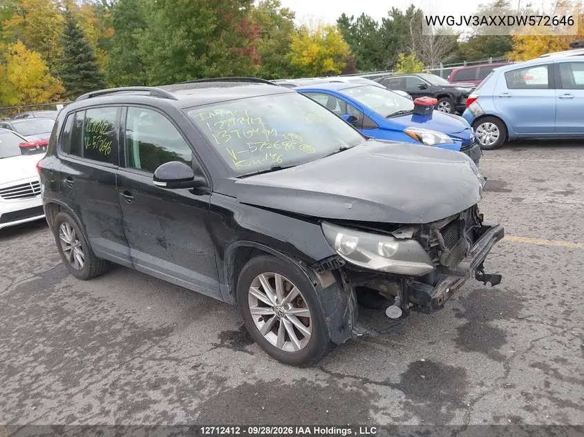 VOLKSWAGEN TIGUAN 2013, VIN WVGJV3AXXDW572646