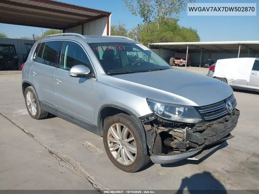 VOLKSWAGEN TIGUAN 2013, VIN WVGAV7AX7DW502870