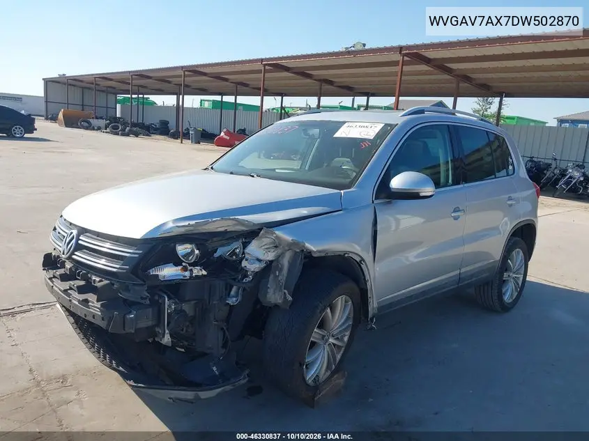 2013 VOLKSWAGEN TIGUAN VIN WVGAV7AX7DW502870 — фото 2