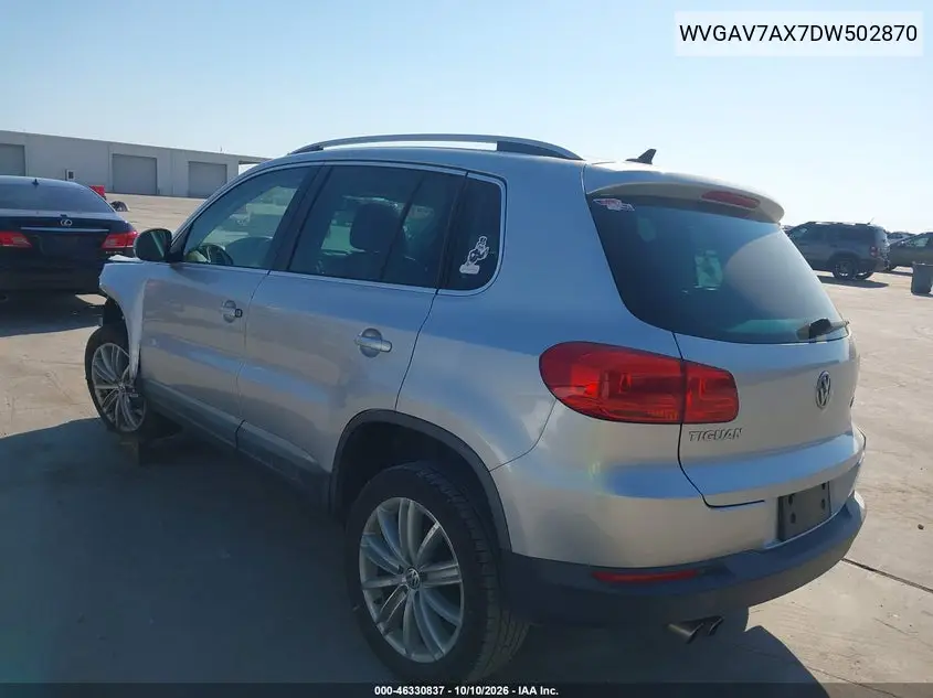 2013 VOLKSWAGEN TIGUAN VIN WVGAV7AX7DW502870 — фото 3