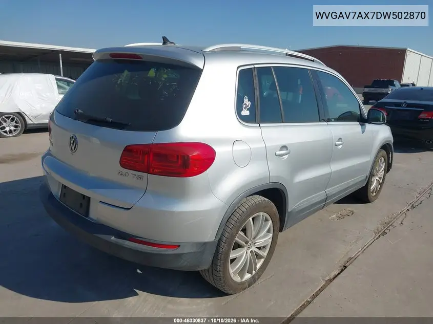 2013 VOLKSWAGEN TIGUAN VIN WVGAV7AX7DW502870 — фото 4