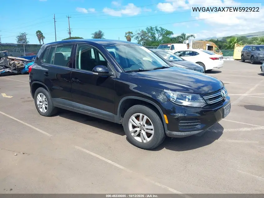 VOLKSWAGEN TIGUAN 2014, VIN WVGAV3AX7EW592922