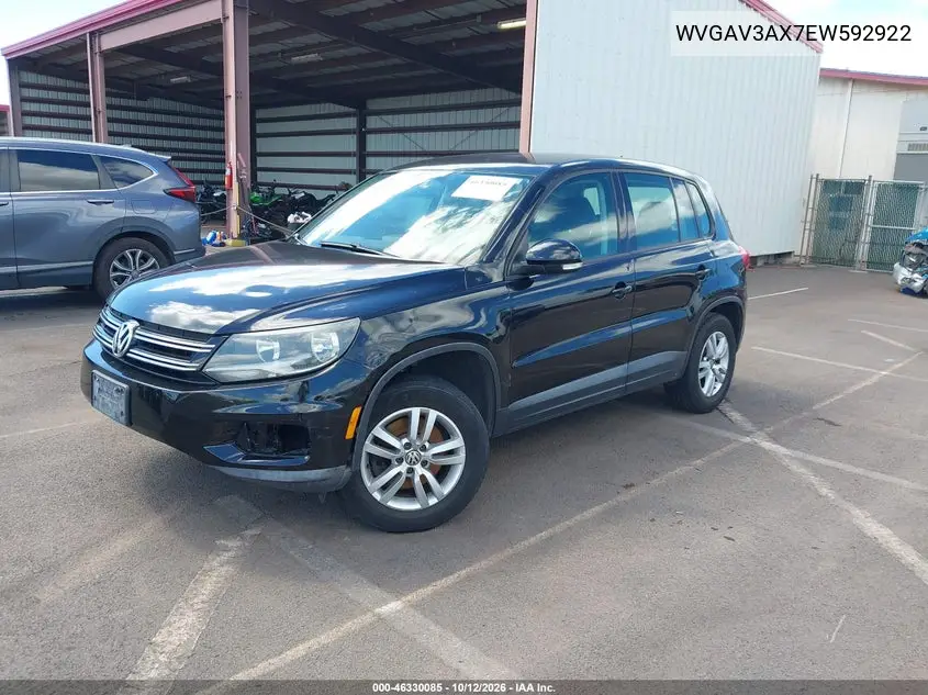 2014 VOLKSWAGEN TIGUAN VIN WVGAV3AX7EW592922 — фото 2