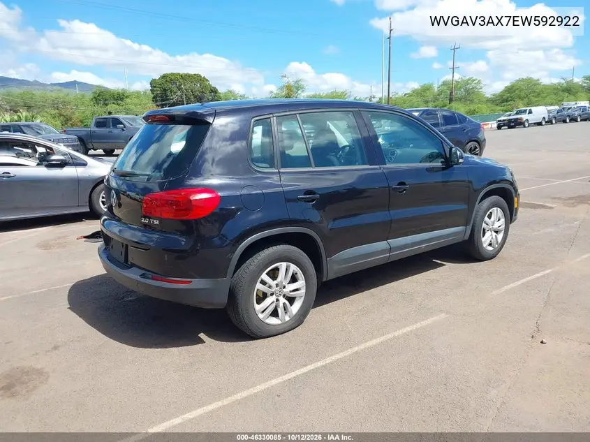 2014 VOLKSWAGEN TIGUAN VIN WVGAV3AX7EW592922 — фото 4