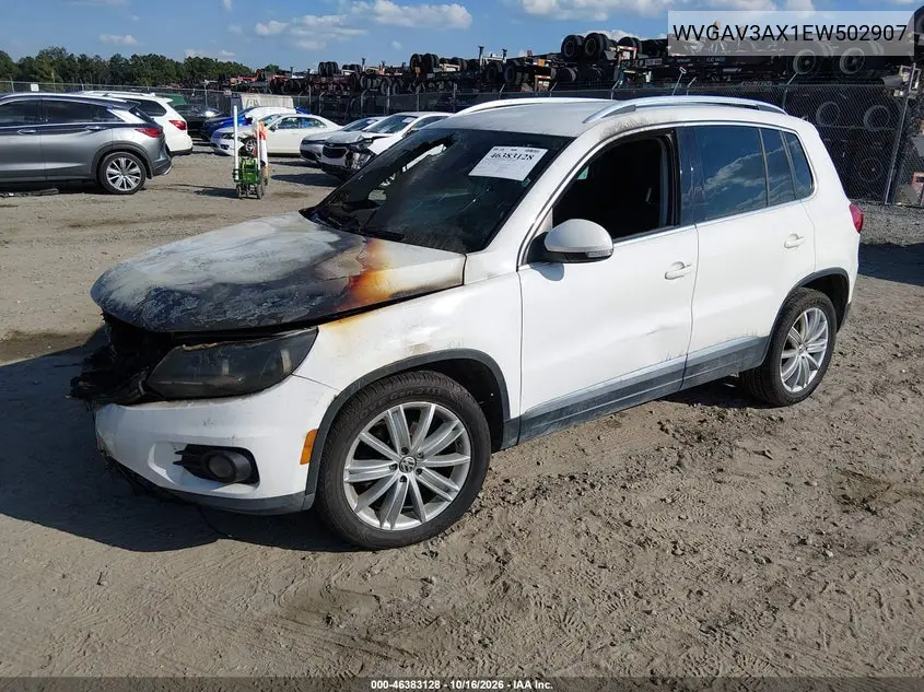 2014 VOLKSWAGEN TIGUAN VIN WVGAV3AX1EW502907 — фото 2