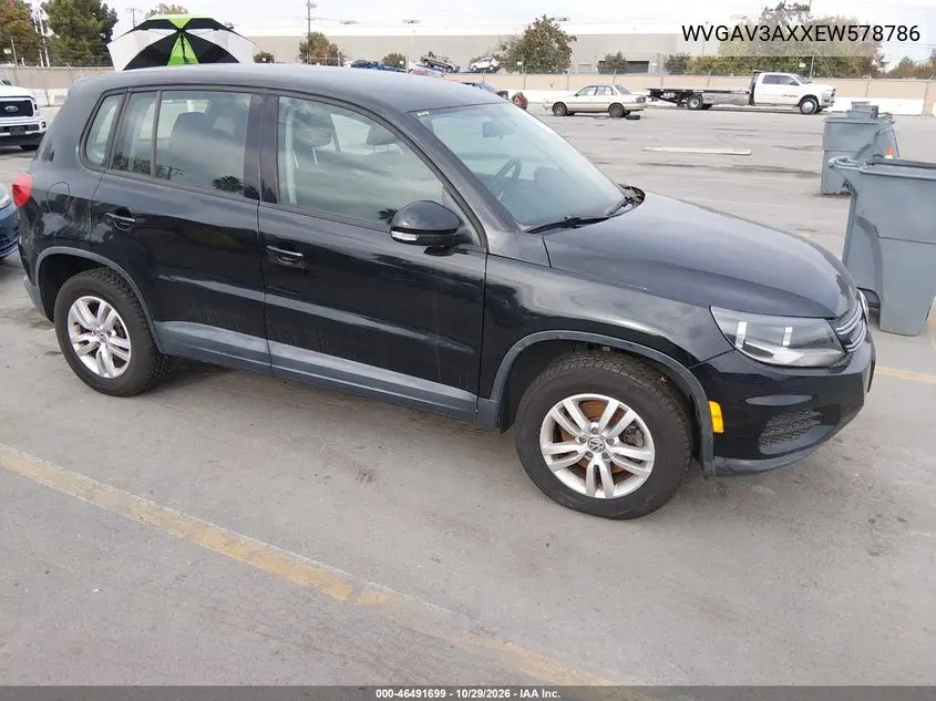 VOLKSWAGEN TIGUAN 2014, VIN WVGAV3AXXEW578786