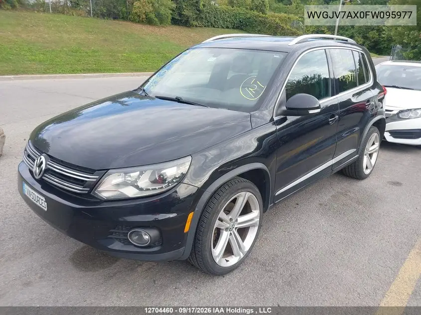 2015 VOLKSWAGEN TIGUAN VIN WVGJV7AX0FW095977 — фото 2