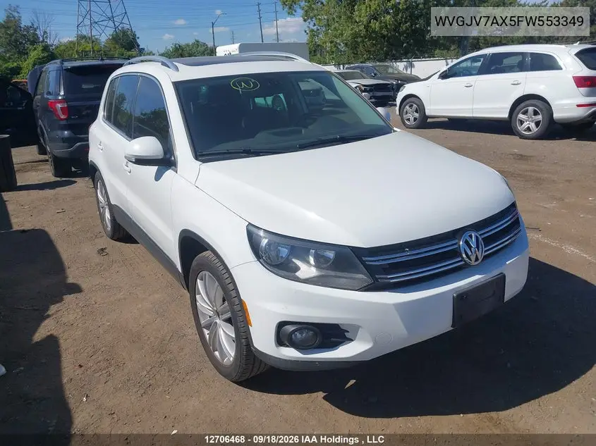 VOLKSWAGEN TIGUAN 2015, VIN WVGJV7AX5FW553349