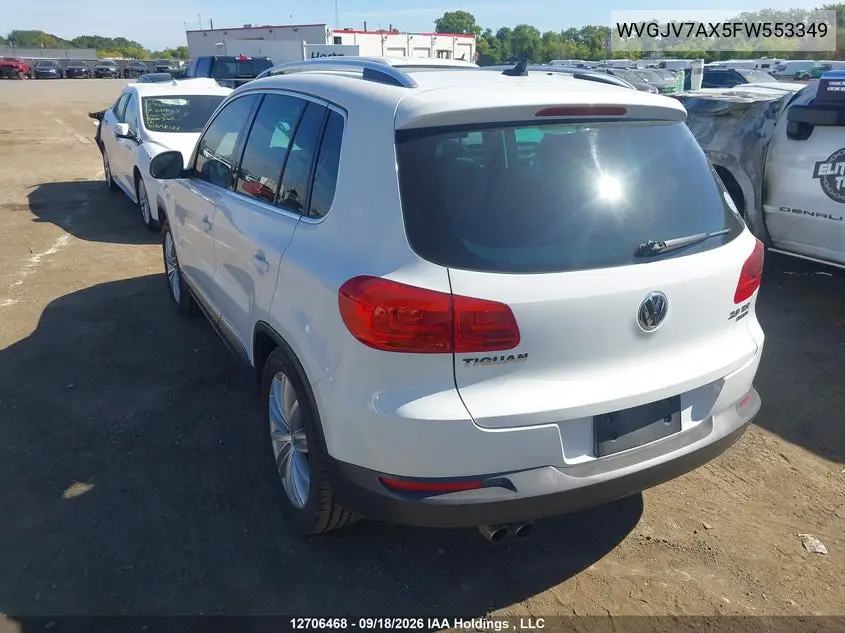 2015 VOLKSWAGEN TIGUAN VIN WVGJV7AX5FW553349 — фото 3