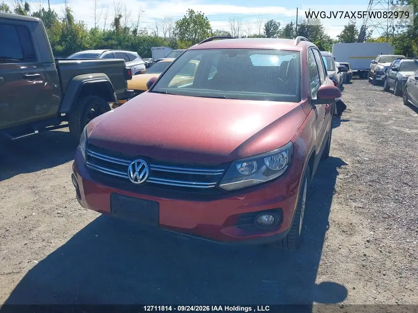 2015 VOLKSWAGEN TIGUAN VIN WVGJV7AX5FW082979 — фото 2