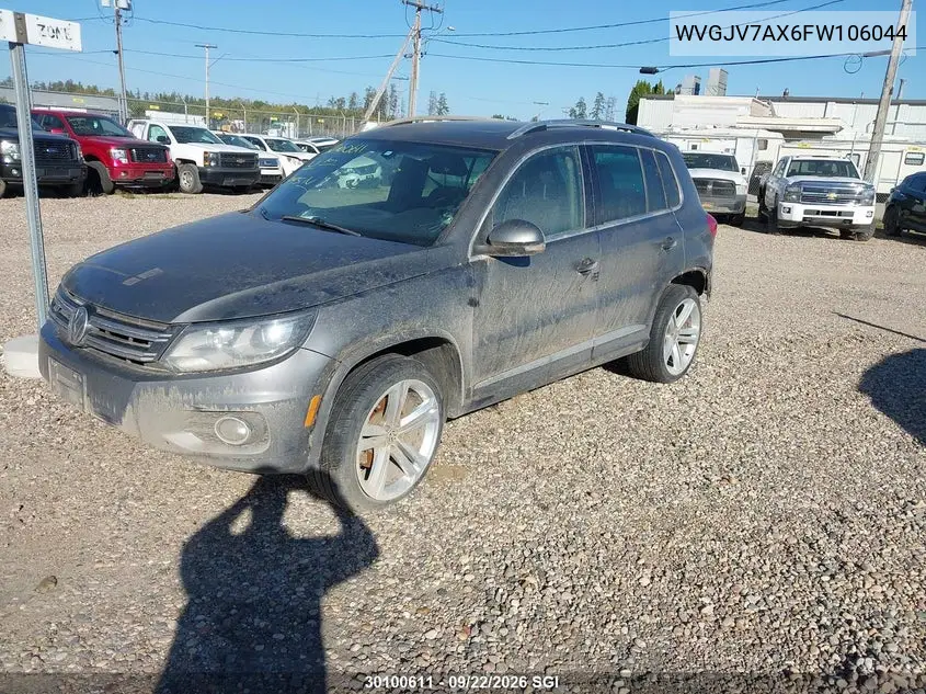 2015 VOLKSWAGEN TIGUAN VIN WVGJV7AX6FW106044 — фото 2