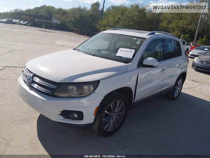 2015 VOLKSWAGEN TIGUAN VIN WVGAV7AX7FW597207 — фото 2