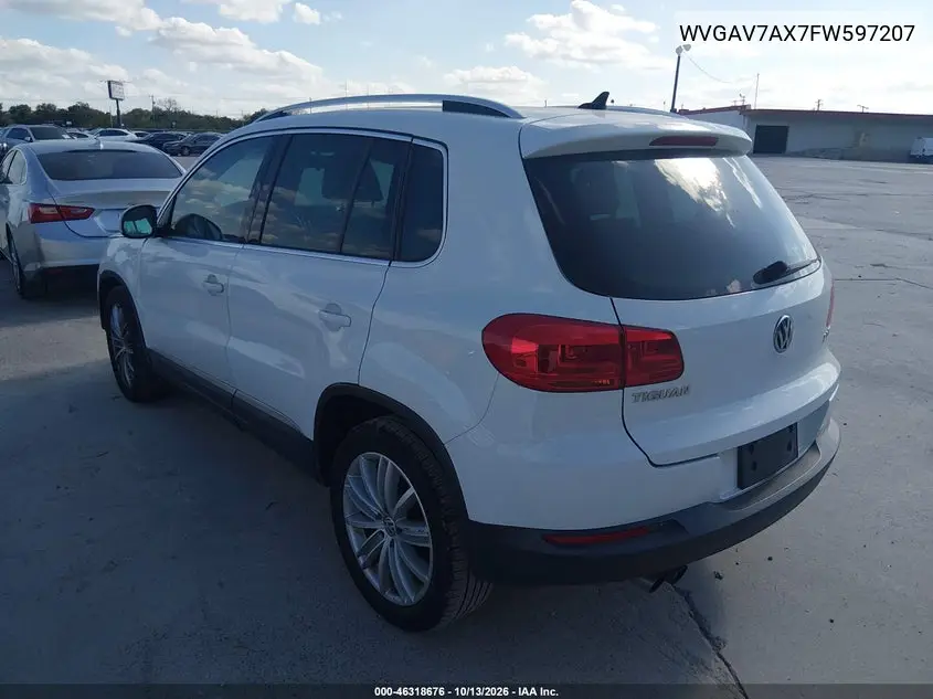 2015 VOLKSWAGEN TIGUAN VIN WVGAV7AX7FW597207 — фото 3