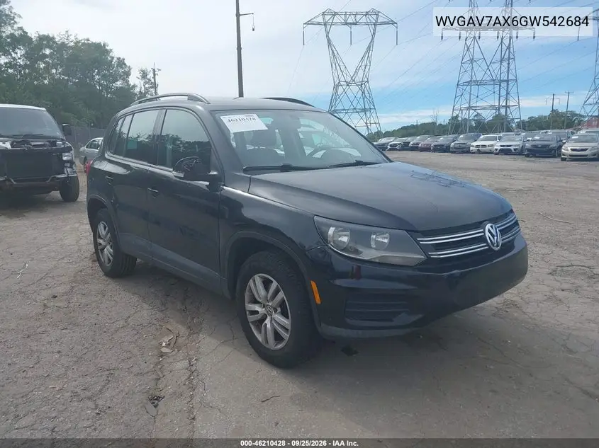 VOLKSWAGEN TIGUAN 2016, VIN WVGAV7AX6GW542684