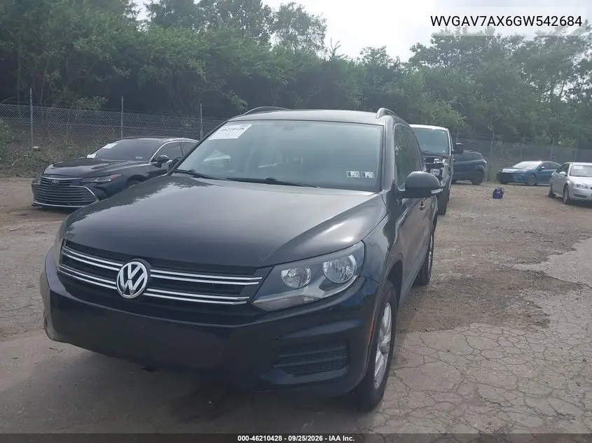 2016 VOLKSWAGEN TIGUAN VIN WVGAV7AX6GW542684 — фото 2