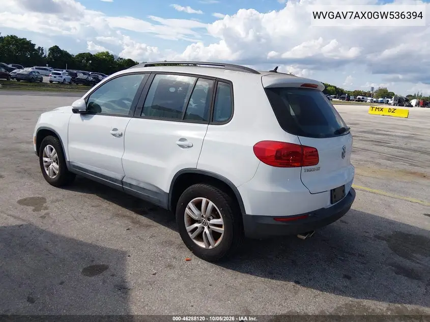 2016 VOLKSWAGEN TIGUAN VIN WVGAV7AX0GW536394 — фото 3