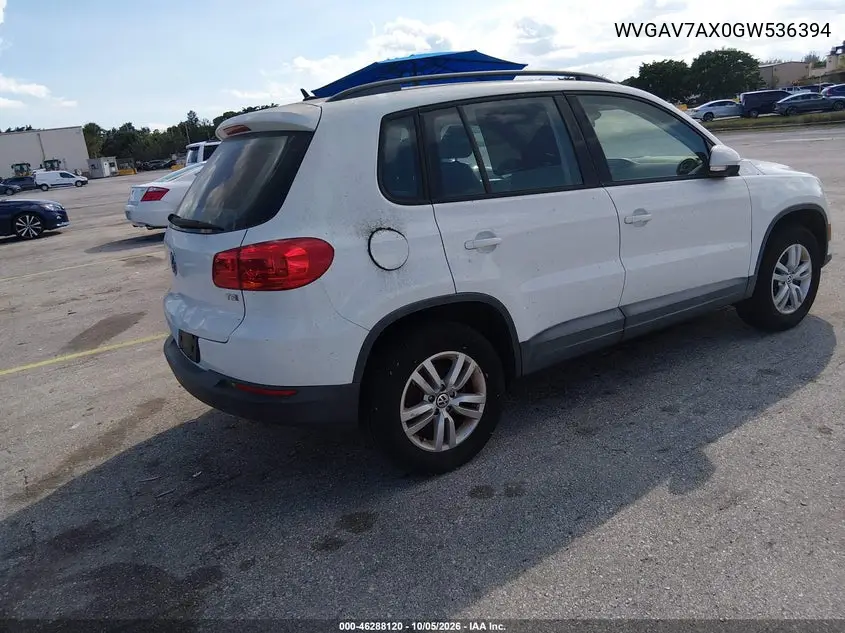 2016 VOLKSWAGEN TIGUAN VIN WVGAV7AX0GW536394 — фото 4